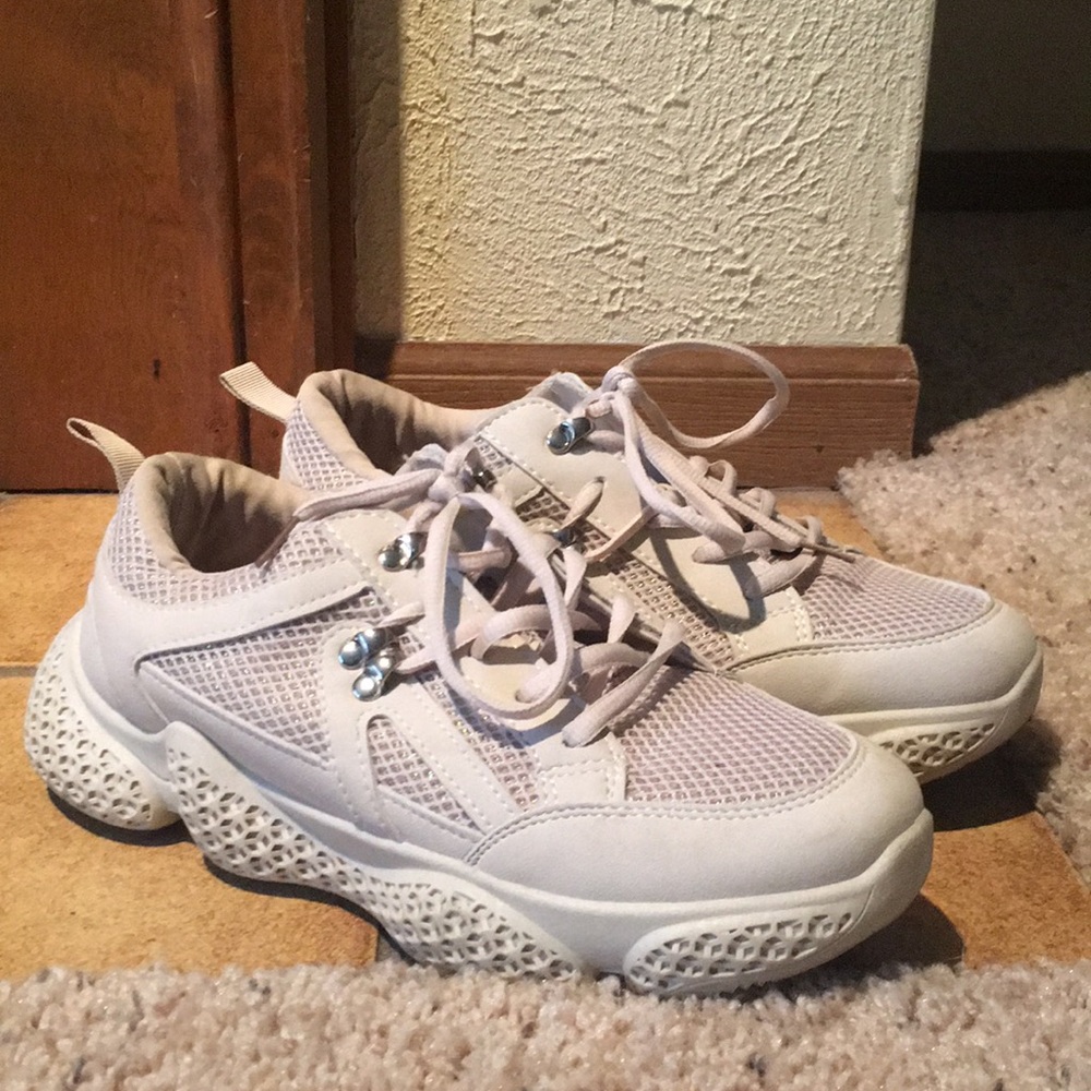 Aspirer Beige Glitter Sneakers Sz 10